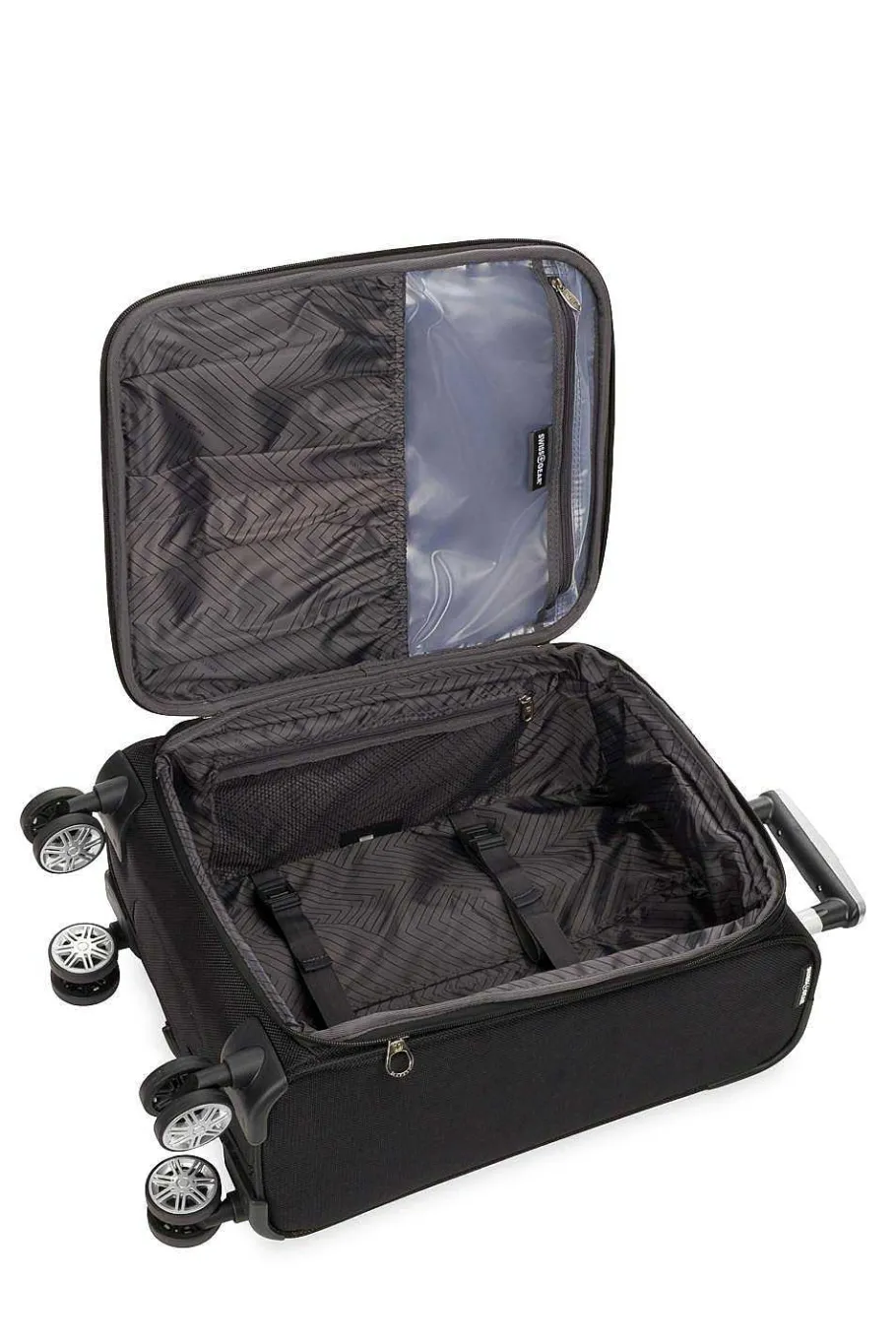 swissgear___expandable_spinner_carry_on_luggage__black_4.webp Outlet SWISSGEAR 7768 20" Expandable Spinner Carry On Luggage - Black