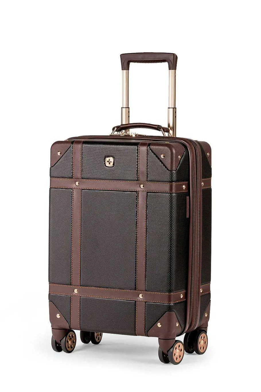 swissgear___expandable_trunk_carry_on_spinner_luggage_3.webp Sale SWISSGEAR 7739 19" Expandable Trunk Carry On Spinner Luggage Black | Black/Black | Blush | Purple