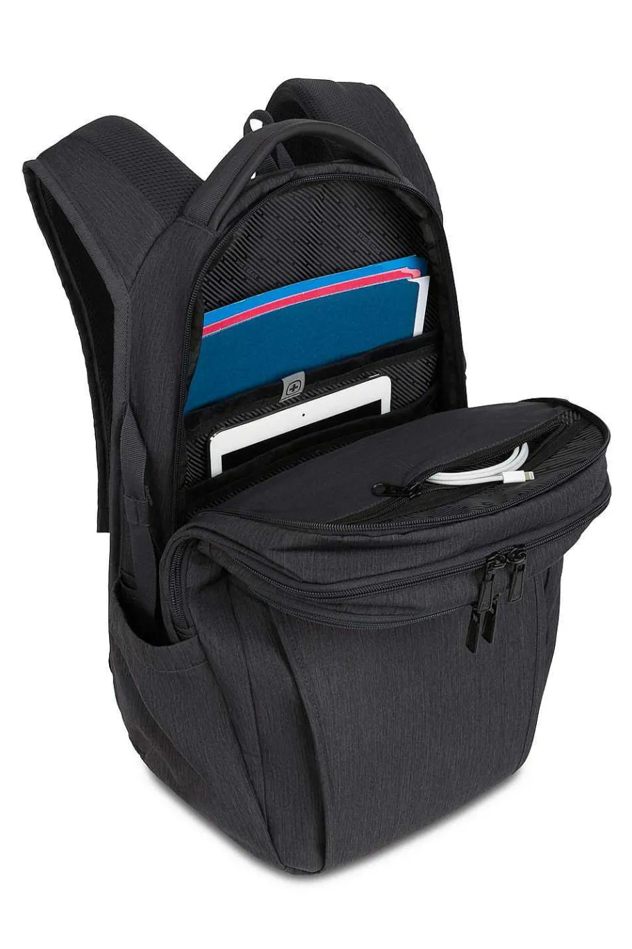swissgear___laptop_backpack_8-4.webp Sale SWISSGEAR 8182 16" Laptop Backpack Charcoal Heather | Light Gray Heather | Navy Heather
