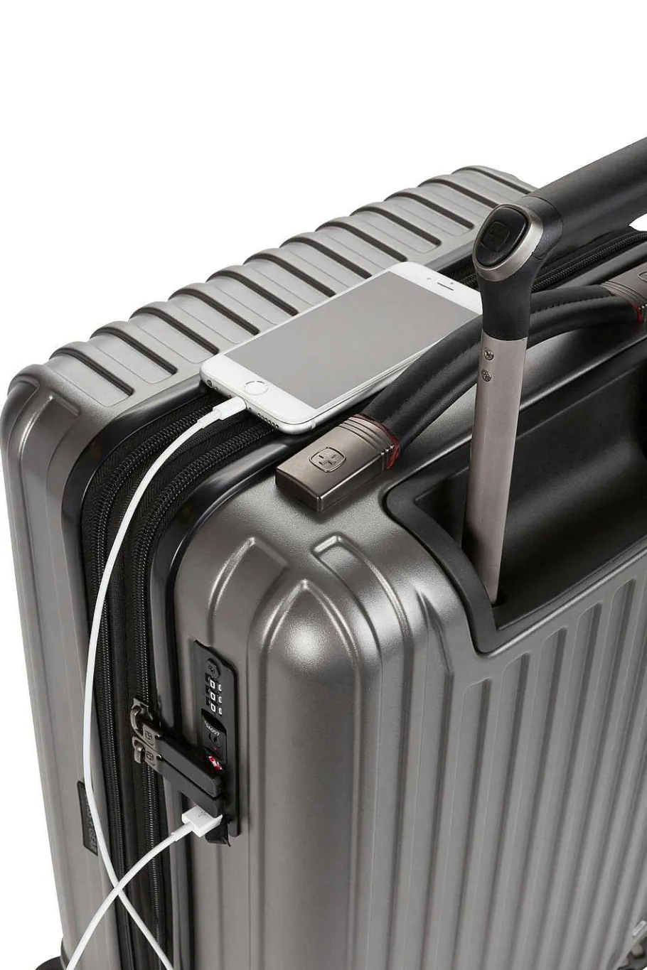 swissgear___usb_expandable_carry_on_hardside_spinner_luggage__gun_metal_6-2.webp Fashion SWISSGEAR 7910 20" Usb Expandable Carry On Hardside Spinner Luggage - Gun Metal