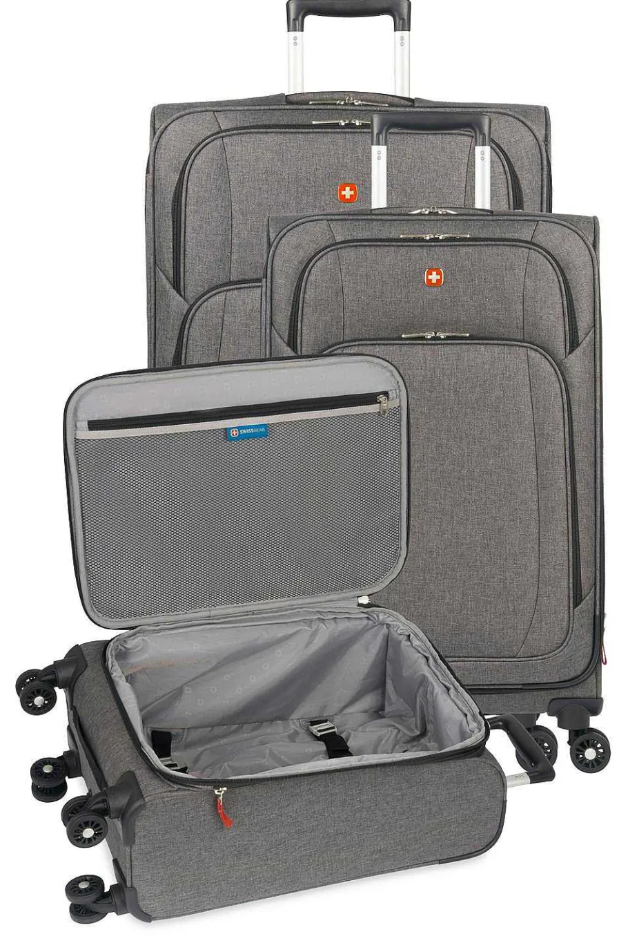 Cheap SWISSGEAR 7738 Expandable 3Pc Spinner Luggage Set - Gray Black