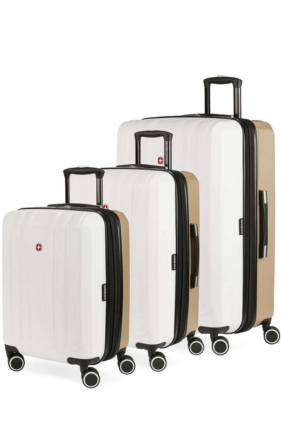 Online SWISSGEAR 8028 3Pc Expandable Hardside Spinner Luggage Set Black/White | Ivory/Taupe | Light Gray/Ash Gray | Navy/Blue