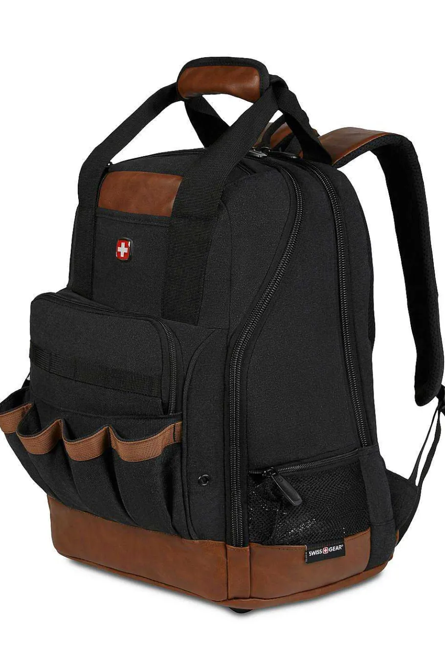 Online SWISSGEAR 2767 Work Pack Tool Backpack Black | Brown | Canvas Black Brown