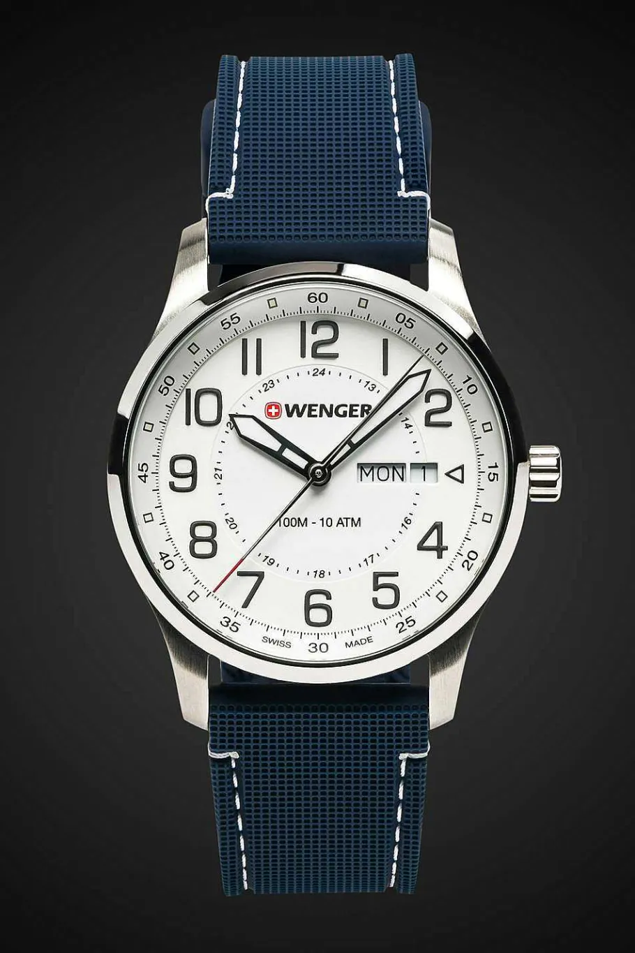 wenger_attitude_watch__stainless_steel_with_white_dial_and_blue_silicone_strap_2-1.webp Best Sale SWISSGEAR Wenger Attitude Watch - Stainless Steel With White Dial And Blue Silicone Strap