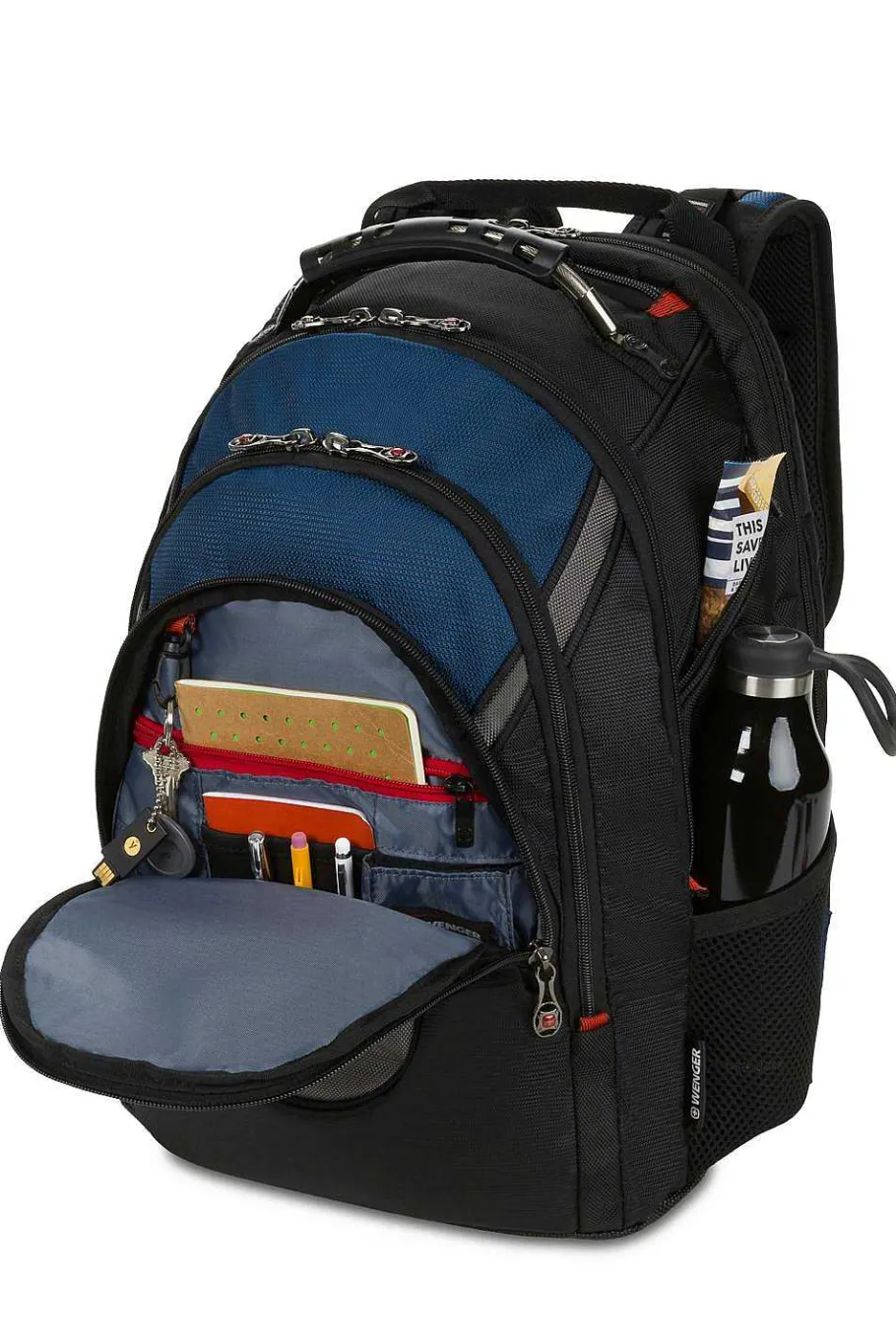Clearance SWISSGEAR Wenger Ibex 17 Inch Laptop Backpack - Black/Gray/Blue