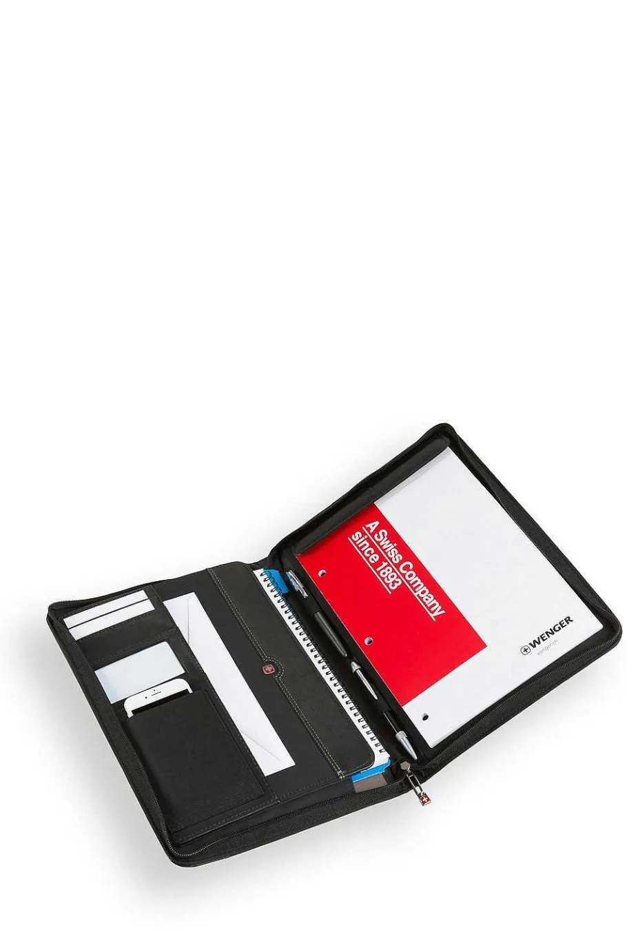 wenger_objective_zippered_padfolio__black_6-1.webp Shop SWISSGEAR Wenger Objective Zippered Padfolio - Black