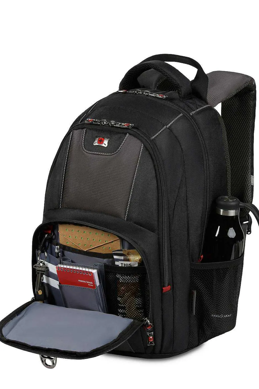 wenger_pillar__inch_laptop_backpack__blackgray_5.webp Fashion SWISSGEAR Wenger Pillar 16 Inch Laptop Backpack - Black/Gray