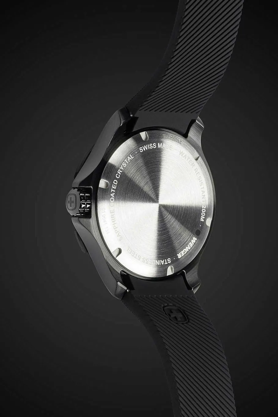 Cheap SWISSGEAR Wenger Seaforce Watch - Black With Black Dial And Black Silicone Strap