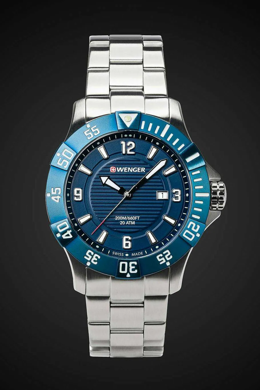 Online SWISSGEAR Wenger Seaforce Watch - Stainless Steel With Blue Dial And Stainless Steel Bracelet